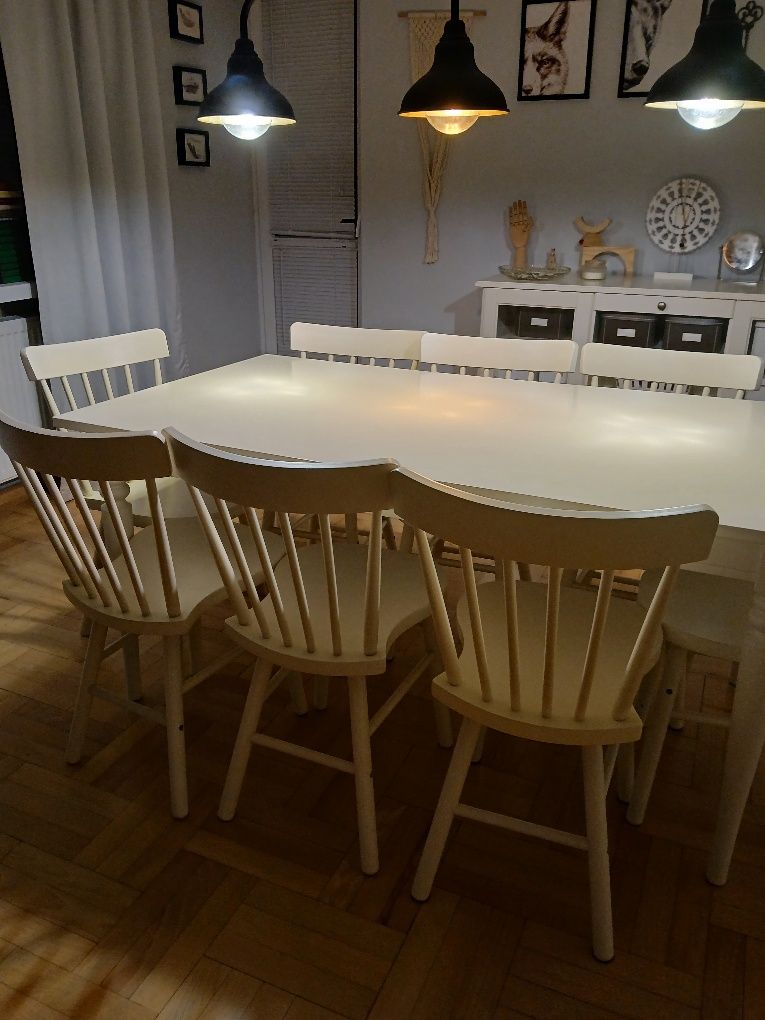 Ikea stół biały Liatorp+ krzesła Norraryd sprzedawane osobno