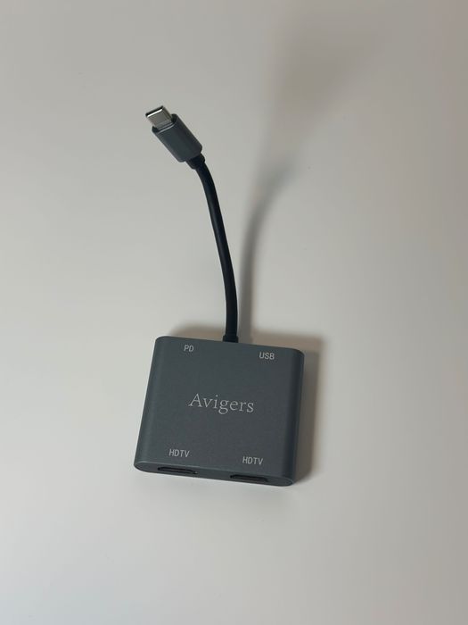 Adapter USB C na Dual HDMI, adapter 4 w 1 USB C na HDMI 4K 60 Hz