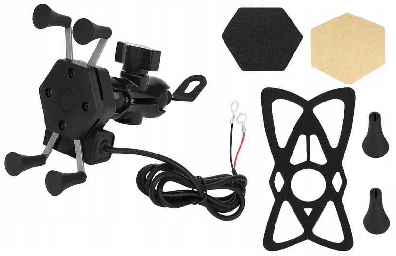 Nowy UCHWYT na Telefon 3D z Ładowarką USB MORETTI Rower Motocykl ATV