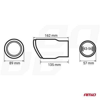 Końcówka Tłumika Wydechu Stal Nierdzewna Chrom