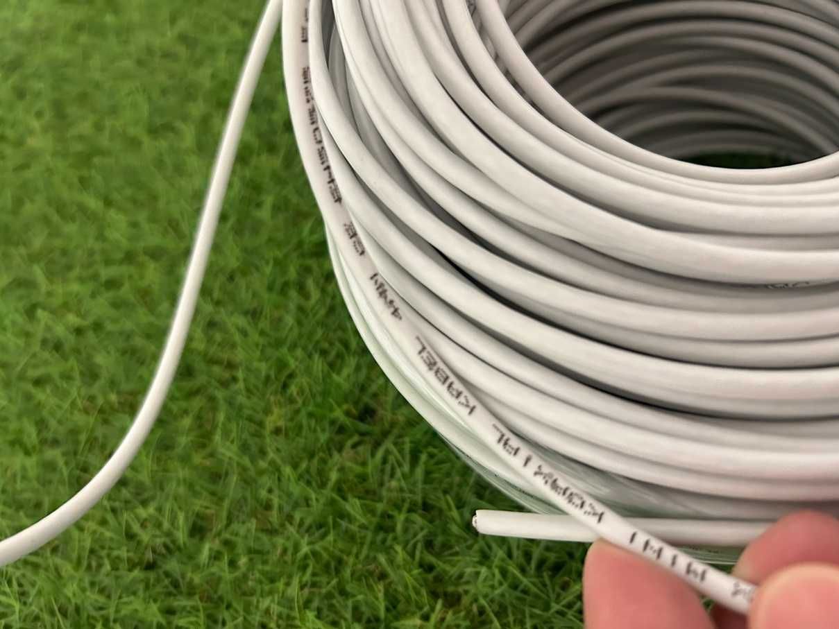 Cabo Satélite PremiumX Mini Coaxial - 80m, Branco, Extra Fino (4mm)