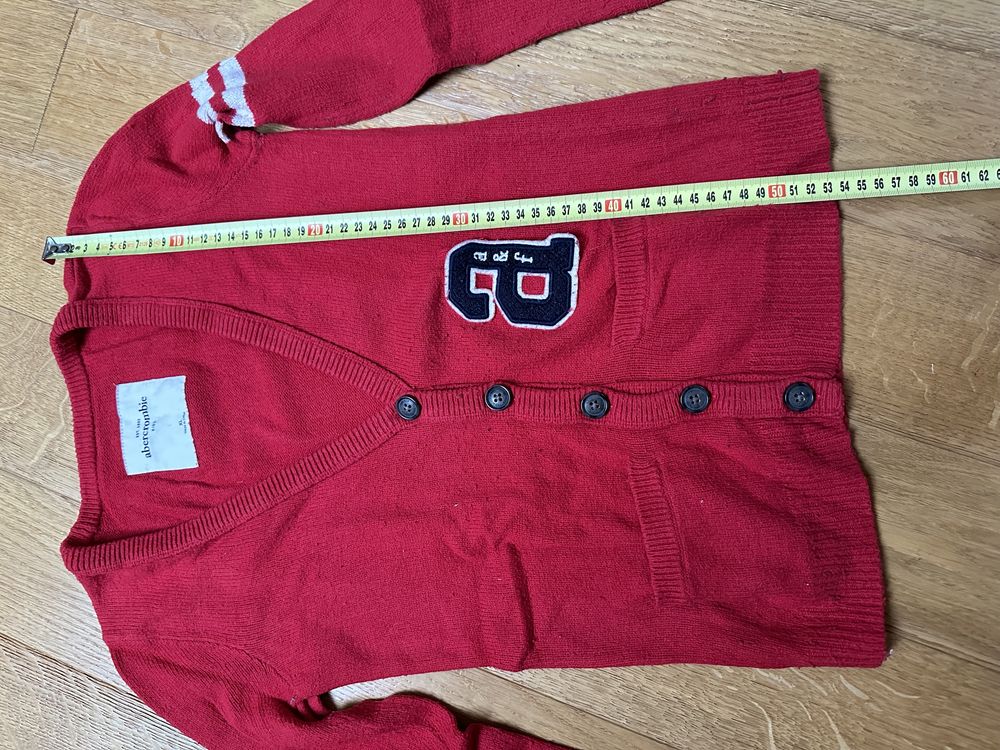 Sweter rozpinany Abercrombie r. XS czerwony