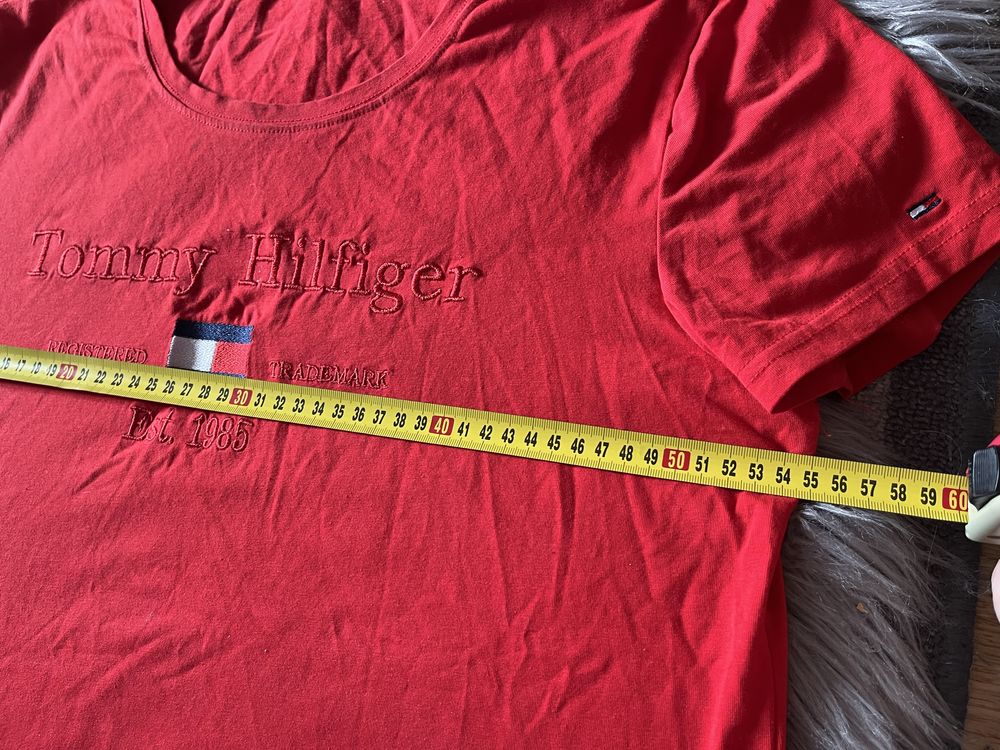 Tommy Hilfiger koszulka t-shirt czerwona logo L/XL