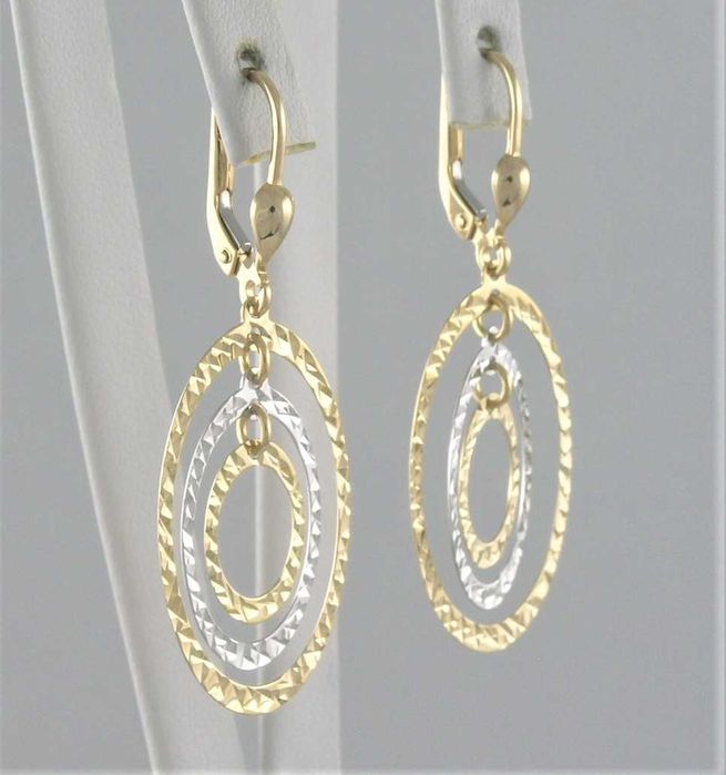 Złote kolczyki na biglu pr 585