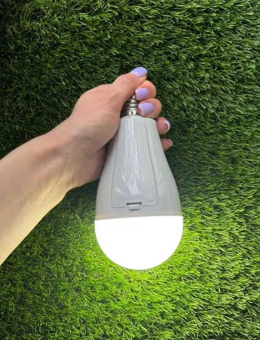 Аккумуляторная лампа 20W в патрон на 2 акб, светодиодная лампа E27