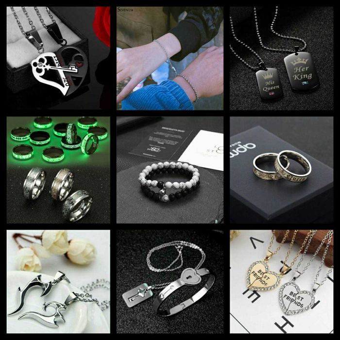 Парні кулони, браслети, кільця для закоханих та друзів