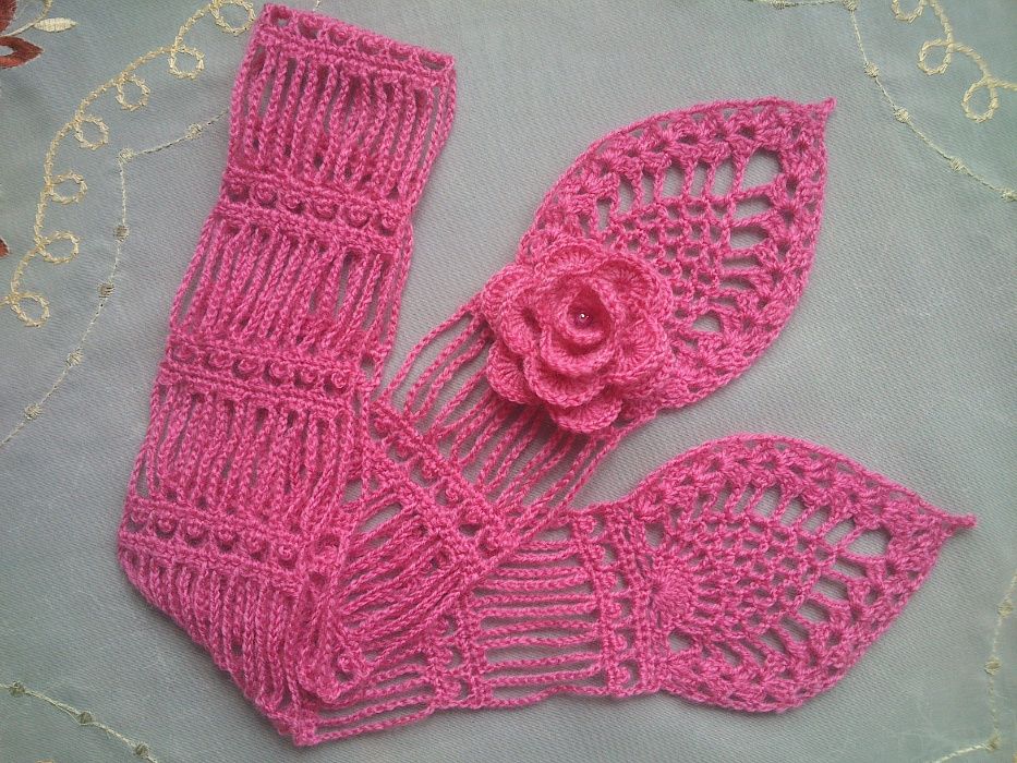 Uroczy szaliczek w stylu retro. Na szydełku - RĘKODZIEŁO