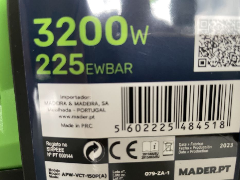 Máquina de lavar alta pressão 225 bar