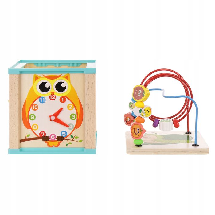 lt332 kostka montessori drewniana przeplatanka labirynt mula