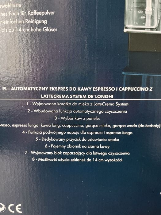 Ekspres cisnieniowy DeLonghi cappuccino smart