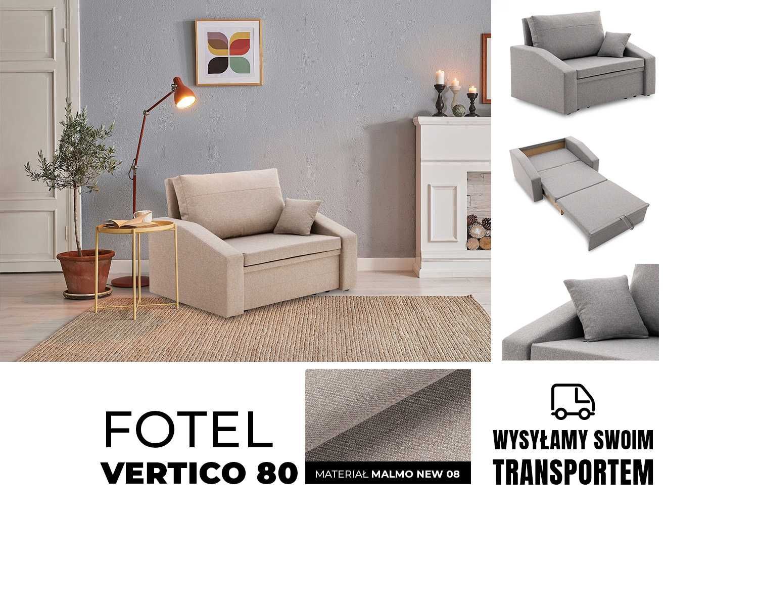 Fotel rozkładany 90cm / funkcja spania, kanapa, sofa / SZYBKA DOSTAWA