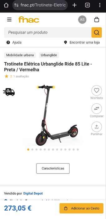 Trotinete Elétrica Urbanglide Ride 85 Lite -NOVA-