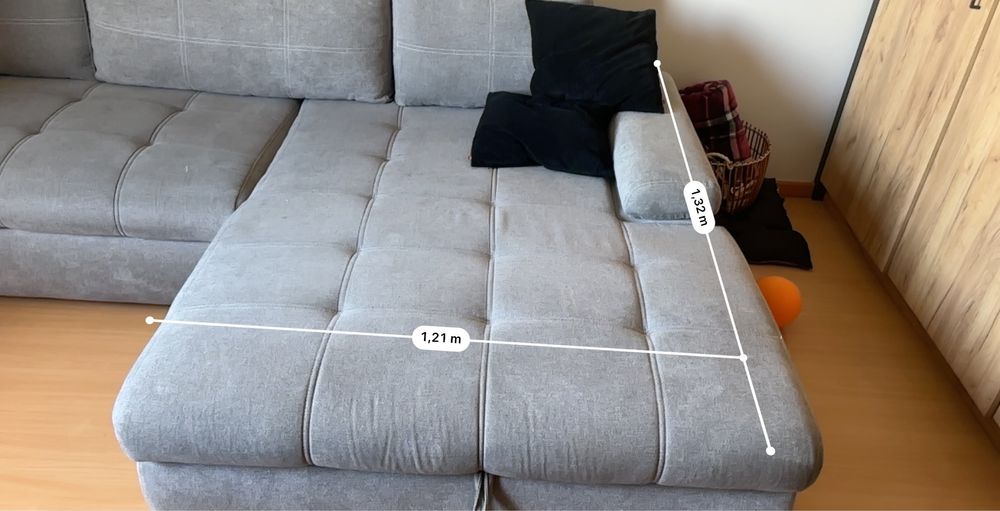 Duzy naroznik z funkcja wygodnego spania