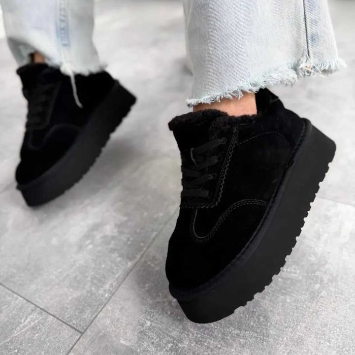 Чорні сноубутси на шнурівці, черевики, зимние сноубутсы черные 36-40