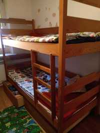 Łóżko piętrowe z materacem dla dzieci
