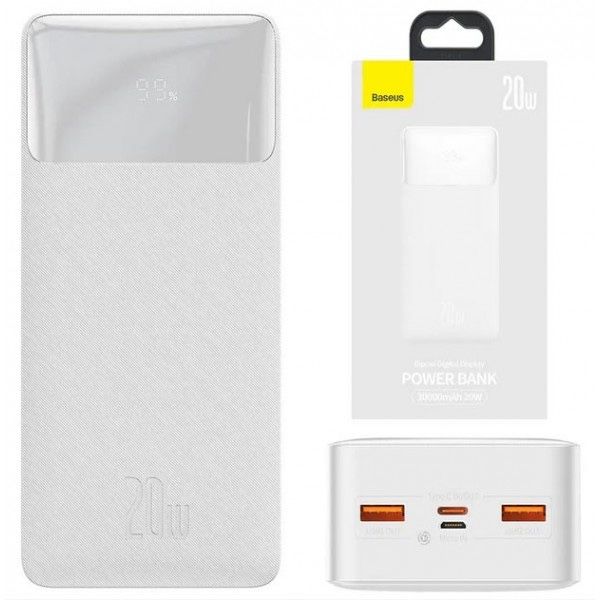 Power Bank Baseus Bipow 20W 30000mAh (PPBD050402) білий