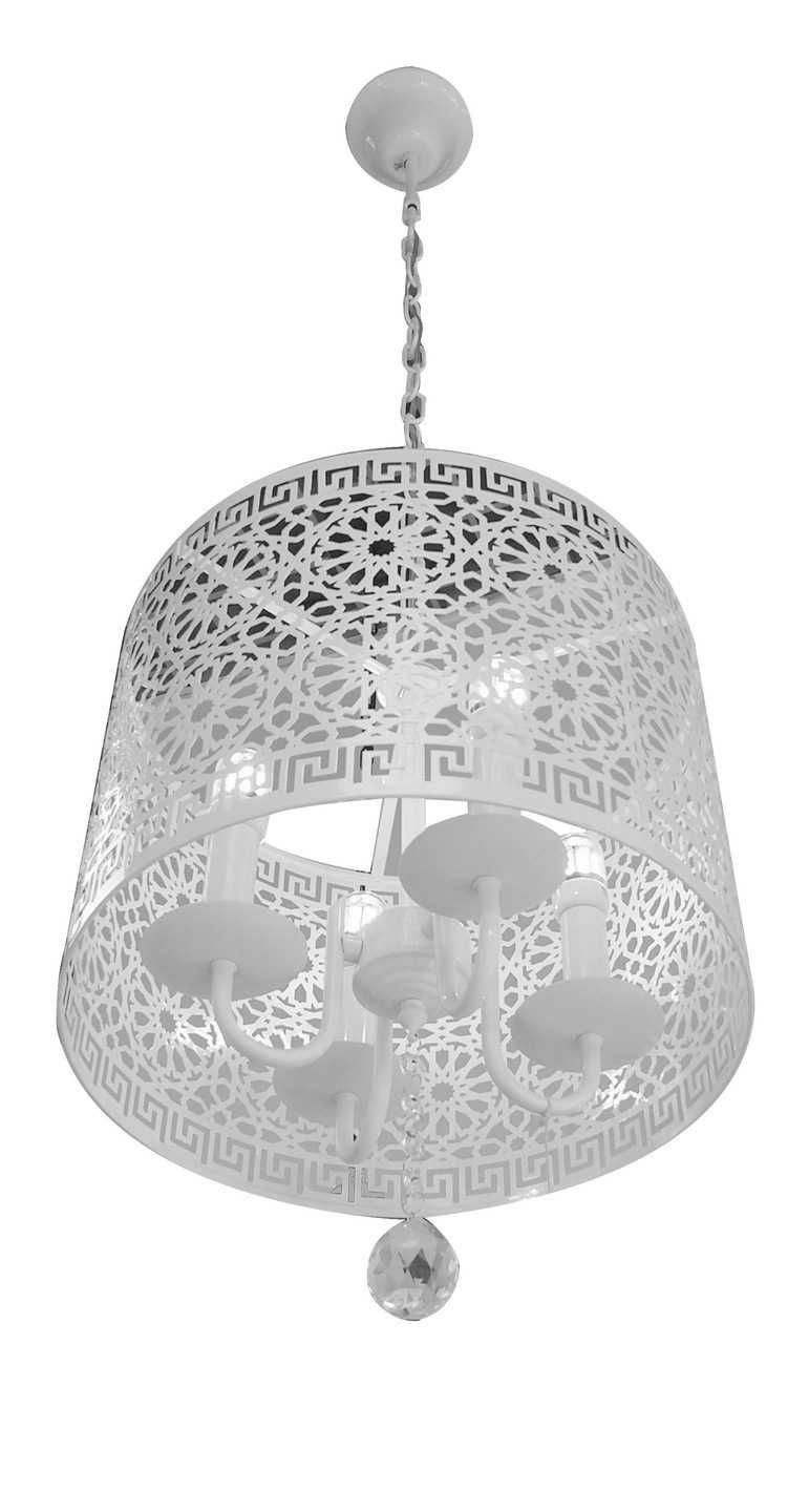 Żyrandol lampa wisząca 4 x E14 Biały metal