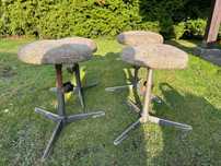 Taboret stołek metalowy PRL vintage stary komplet 4szt.