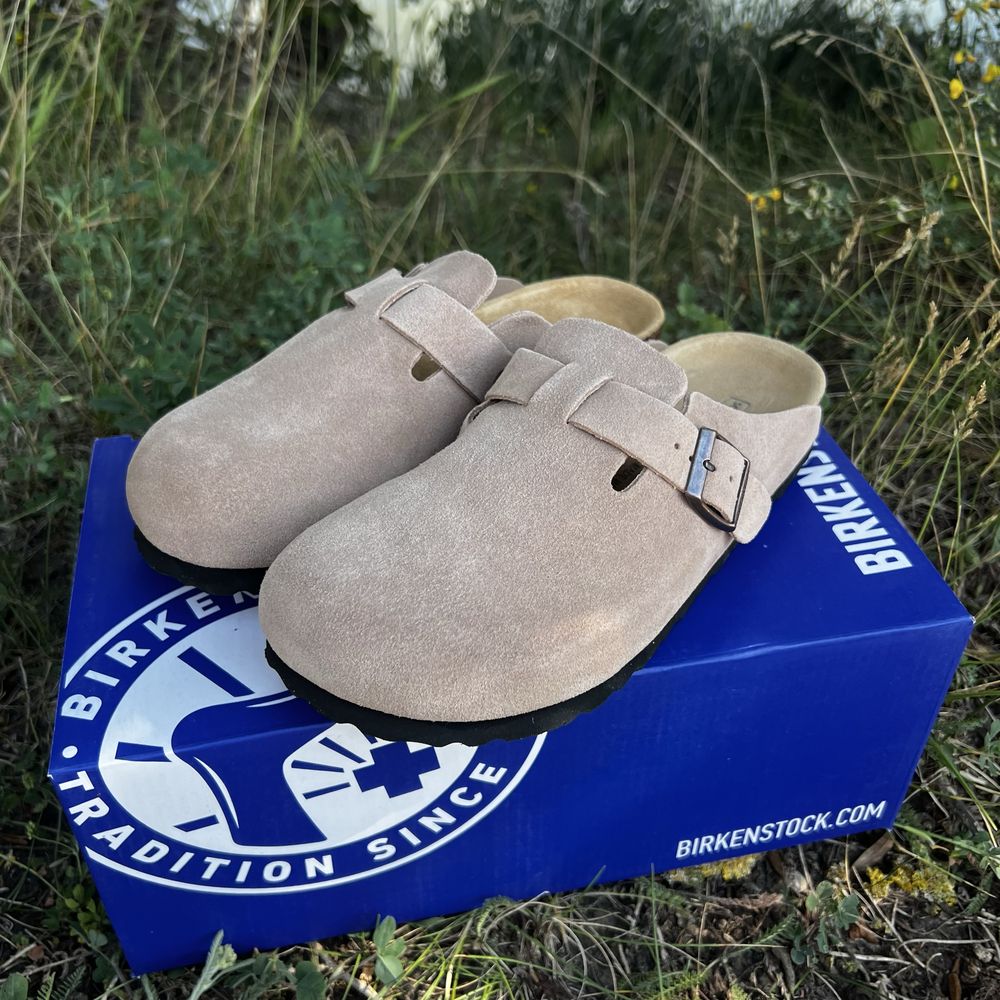 birkenstock mud color бежевий колір сабо жіночі біркеншток оригінал