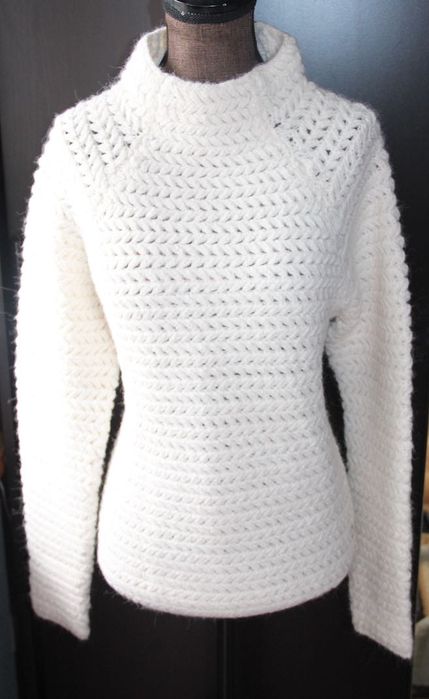 reserved sweter biały kremowy na drutach m 38 s 36