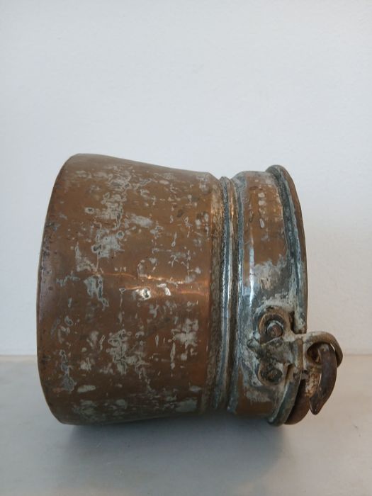 Balde metal cobre estanhado