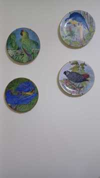 Coleção pratos decorativos aves da amazonia