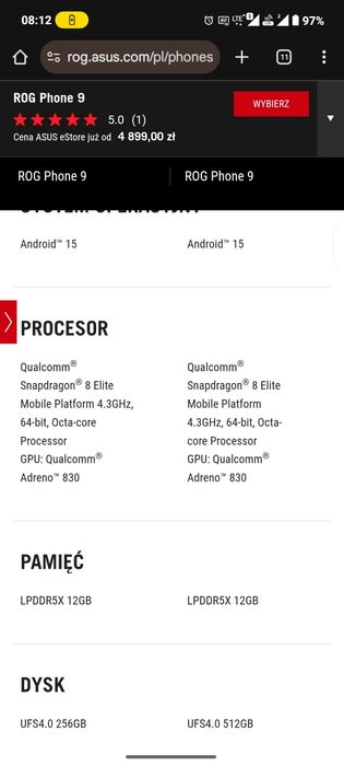 Sprzedam telefon gamingowy ROG Phone 9