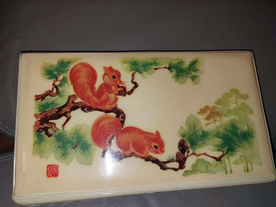 Nowy Piórnik wiewiórki Prl zabawka szkolna