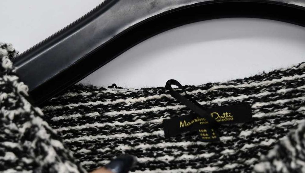 Dzianinowa sukienka Massimo Dutti r. S czarno-biały melanż nowa