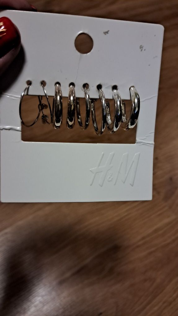 Набор сережки кольца 4 пары брендовые H&M