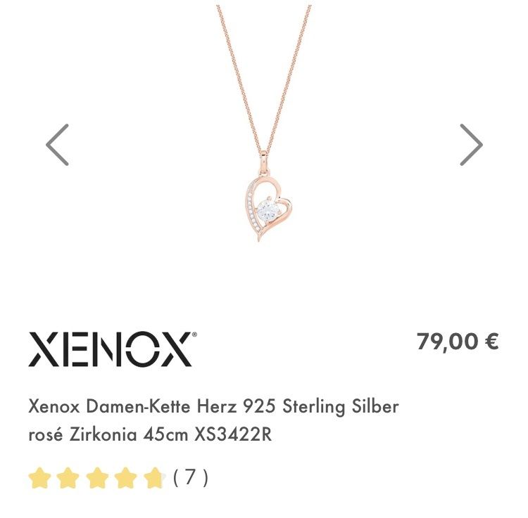 Цепочка з підвіскою Xenox,(Thomas Sabo, Esprit) срібло 925 , позолота