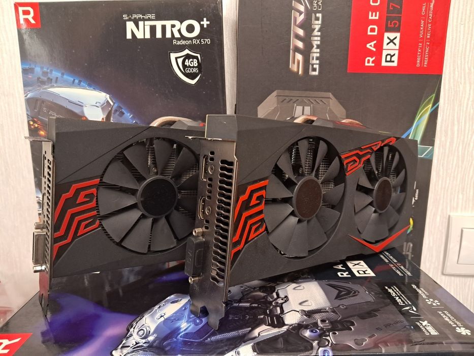 Видеокарта Asus Radeon RX 570 OC Expedition 4Gb холодные пломба и др