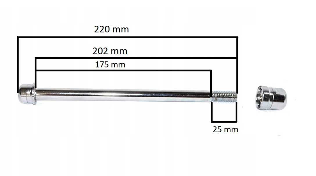 Oś piasta tył 12 mm x 220 mm THRU AXLE Saint DH FR