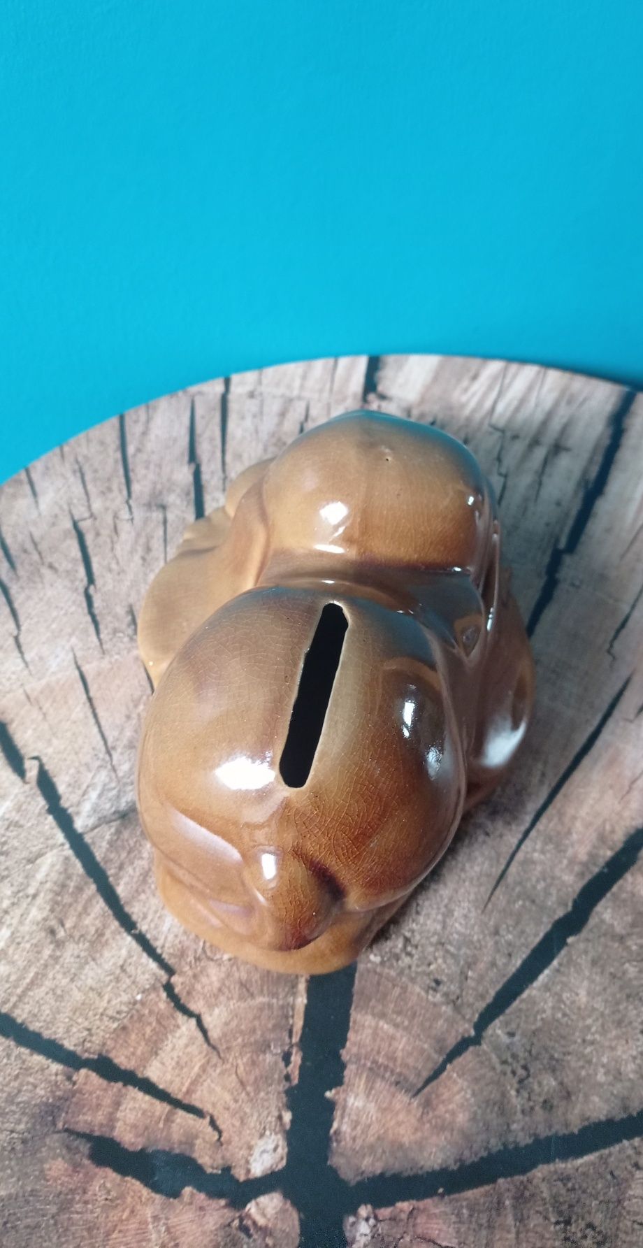 Vintage ceramiczny piesek skarbonka