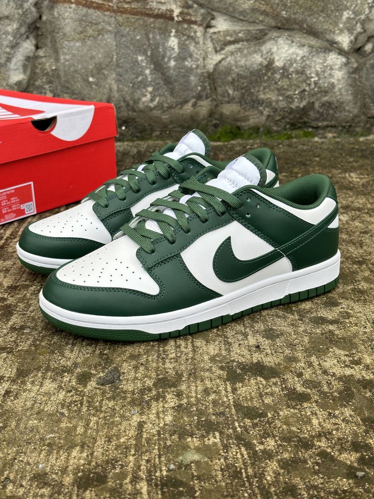 Кросівки Nike Dunk Low Michigan State Team Green Данки зелені