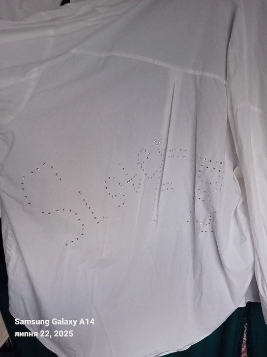 Сорочка біла х/б стрази