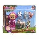 Masza i Niedźwiedź Lalka i Figurki Animal Friends Zestaw 6 figurek