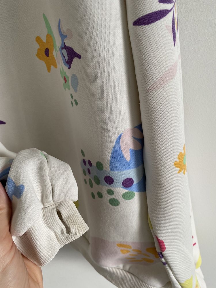 Bluza kremowa kwiaty 134 kolorowe kwiaty jak newbie