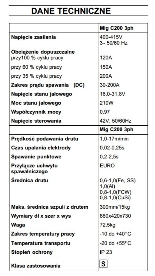 Migomat Esab orgio mig c200 3ph