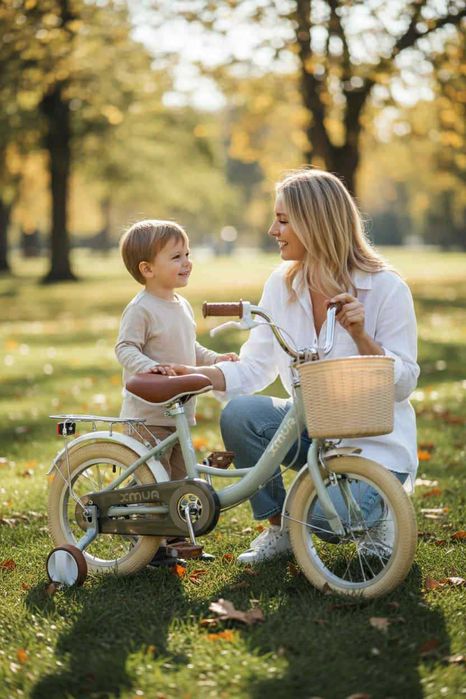 rower dziecięcy 4 kółka szary prezent  chłopiec dziewczynka 14 cali