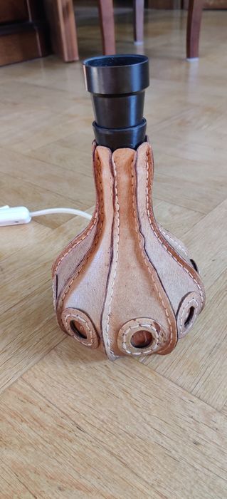 Lampka skórzana vintage retro PRL