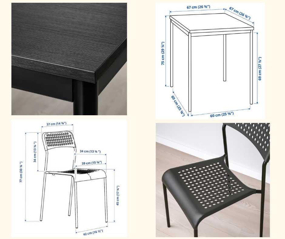 столик чёрный белый IKEA, ікея Adde Адде Гунде  Бесплатная доставка