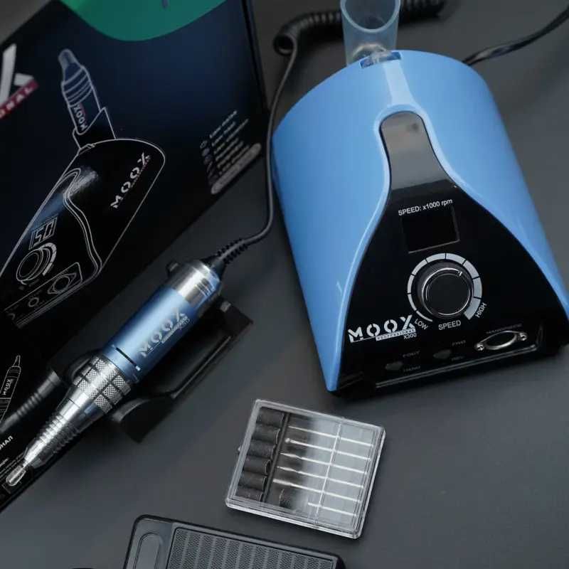 Фрезер для манікюру і педикюру MOOX X300 50 000 об/хв, 70W, Blue