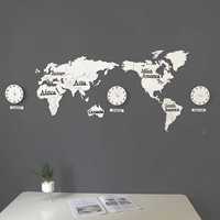 Mapa świata zegar ścienny DUŻY DREWNIANY
