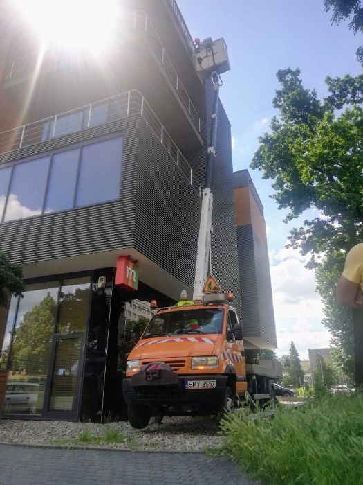 Usługi zwyżką. Podnośnik 20m i 21m Wycinka drzew, rębak Myszków