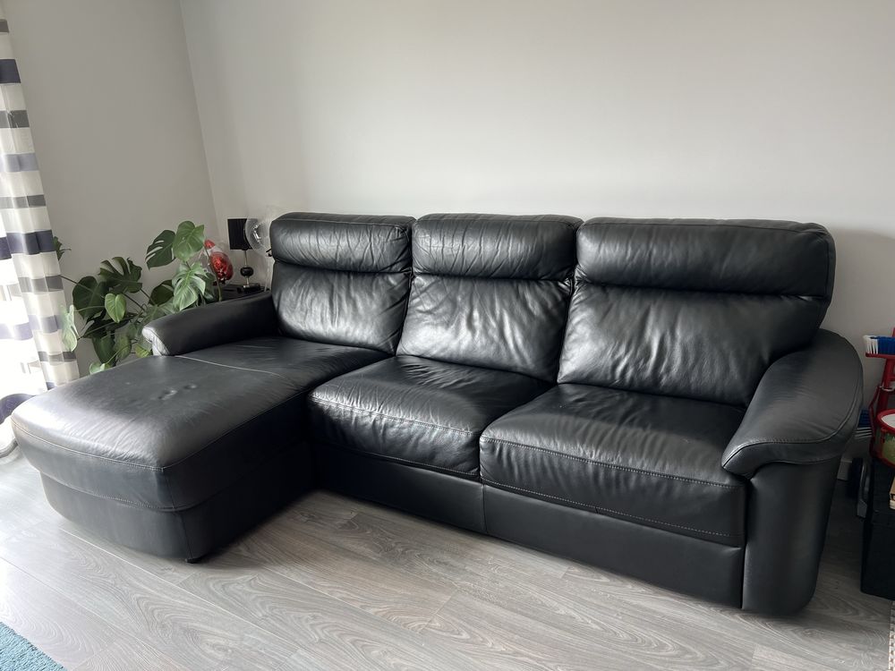 Vendo sofa em pele com chaise longue - Chateau d’Ax