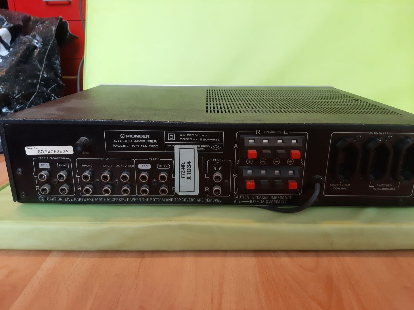 Pioneer SA-520 Amplifier Wzmacniacz Blue Line