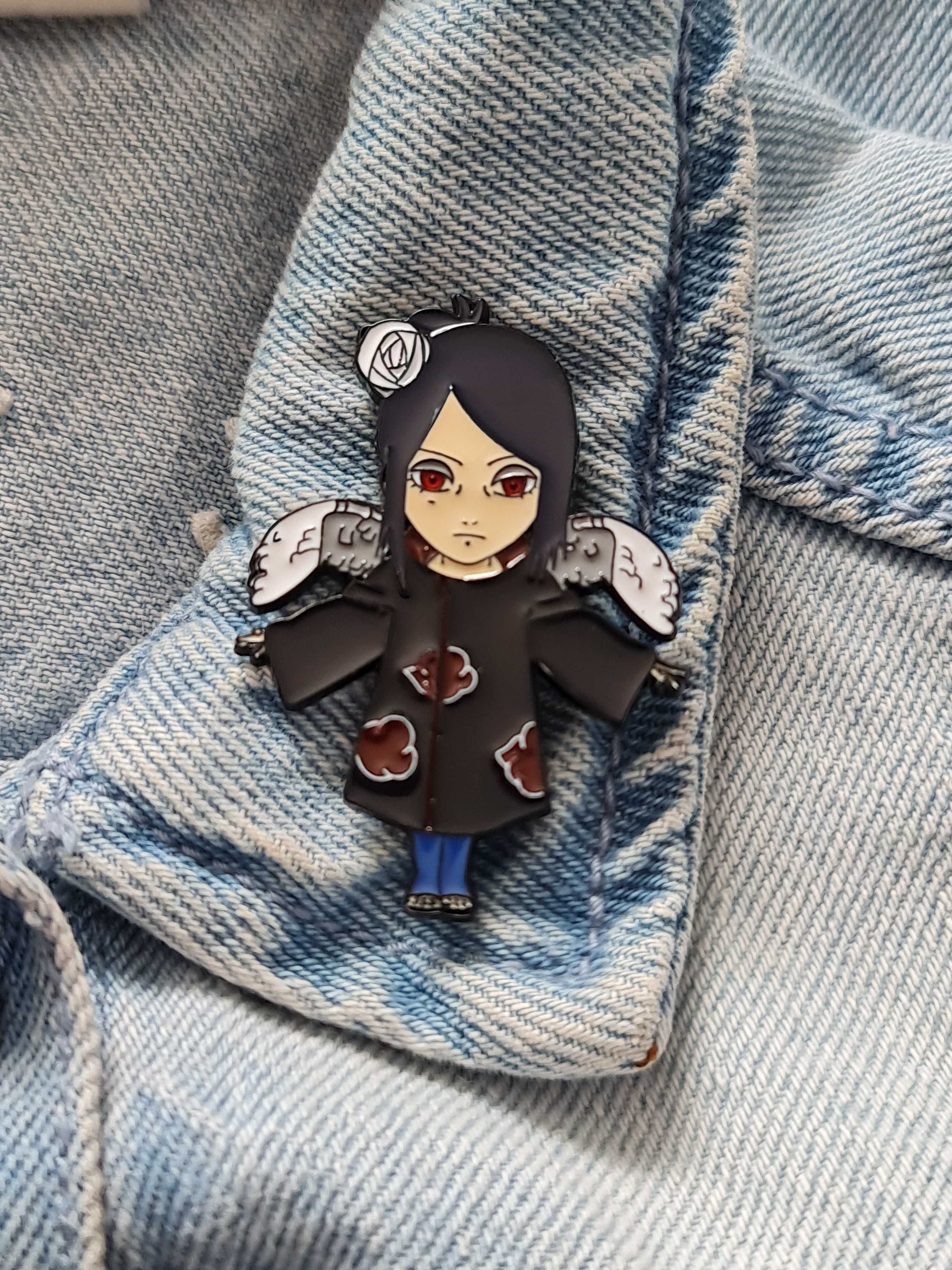 Konan Akatsuki metalowa przypinka emaliowana z anime Naruto