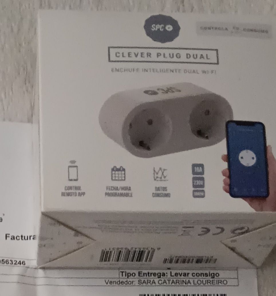 Tomada energia WiFi inteligente dupla