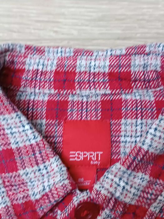 Koszula flanelowa czerwona kratka pies 'Esprit' 86